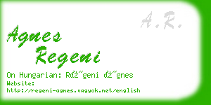 agnes regeni business card